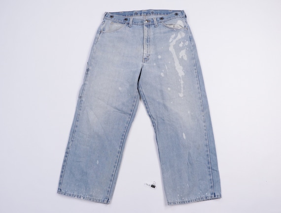 70s Big Mac Heavy Distressed Faded Overall Button