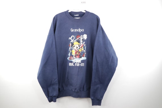 90s Disney Mickey Mouse Grandpa Mr Fix It Crewneck