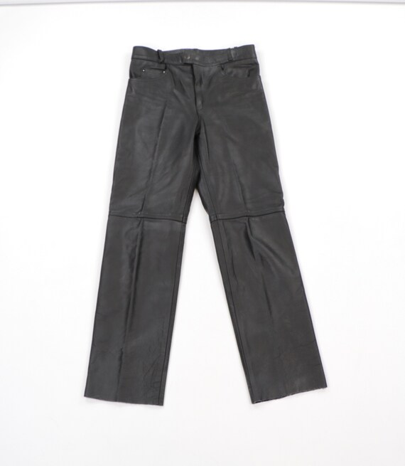 90s Distressed Leather Moto Motorcycle Riding Pant