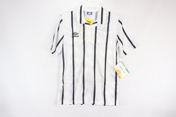 90s New Umbro Mens Short Sleeve Striped Soccer Jer