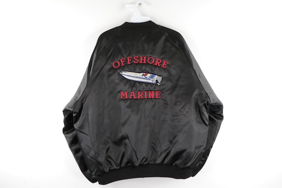 80s Streetwear Speedboat Stitched Shiny Satin Bomb