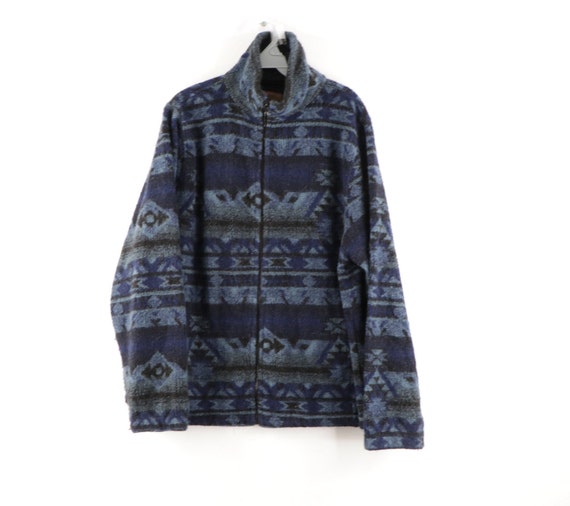 90s Streetwear Southwestern Navajo Print Full Zip