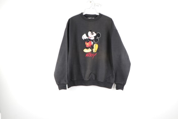 90s Disney Mickey Mouse Satin Distressed Crewneck