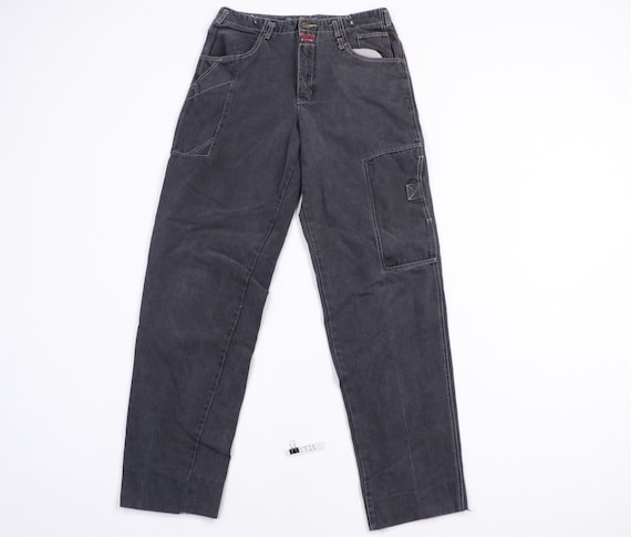 90s Streetwear Distressed Faded Cargo Pocket Denim