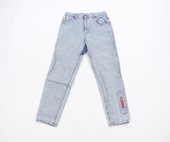 80s Streetwear Distressed Cropped Fit Acid Wash De