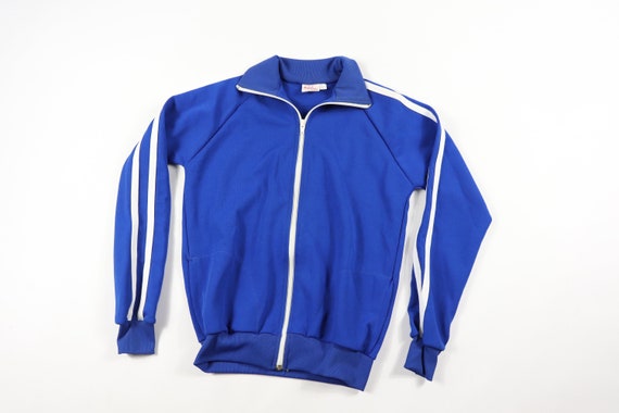 70s New Andia Youth Large Full Zip Striped Warm Up