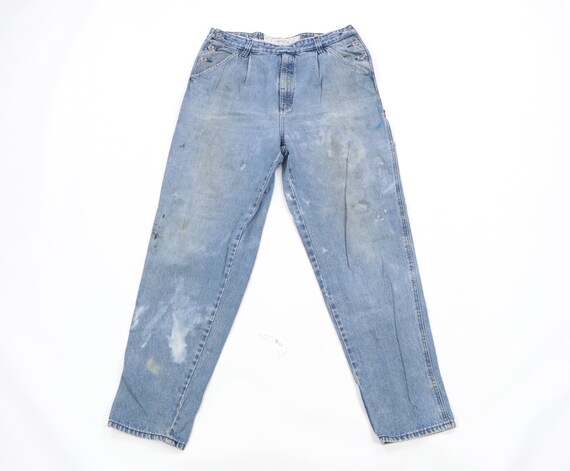 90s Streetwear Distressed Stained Straight Leg Car