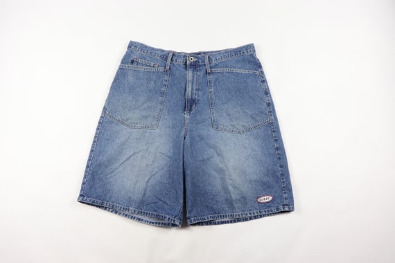90s Guess Spell Out Denim Jean Shorts Mens Size 38