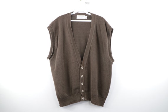 90s Streetwear Full Button Cardigan Sweater Vest O