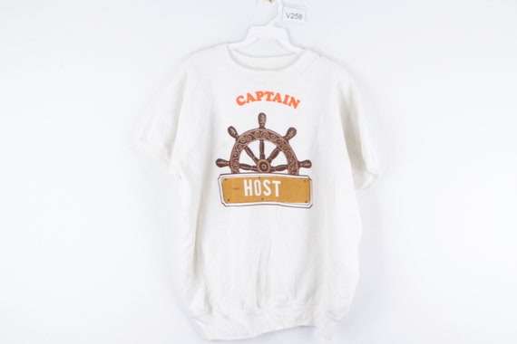 70s Streetwear Captain Ship Wheel Short Sleeve Swe