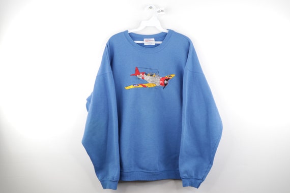 90s Streetwear Stitched US Naval B 75 Airplane Swe