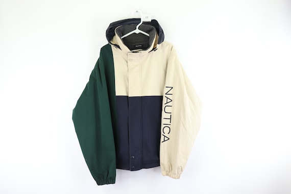 90s Nautica Spell Out Color Block Reversible Puffe