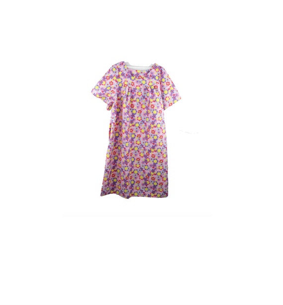 NOS Deadstock 70s Floral Print Psychedelic Muumuu