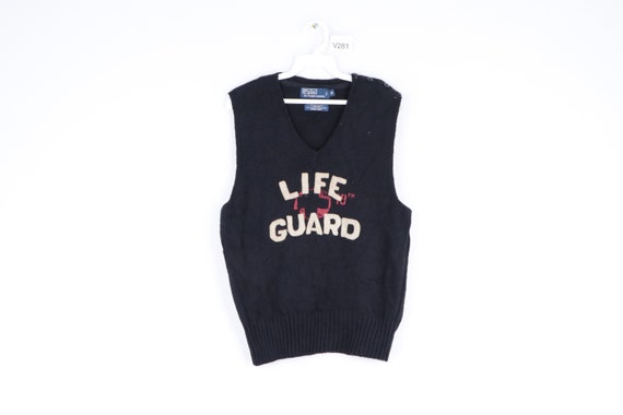 90s Ralph Lauren Hand Knit Life Guard Spell Out Sw
