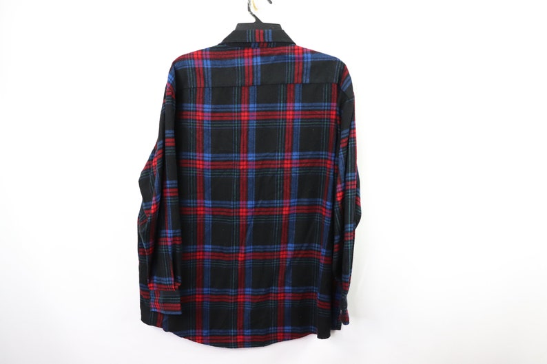 Vintage Plaid Shirt 80s Saugatuck Drygoods Mens 2XL XXL Rockabilly Plaid Board Shirt Blue 80s Rockabilly Shirt Plaid Shirt, 80s Shirt