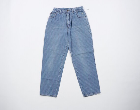 80s Streetwear Distressed Multi-Color Striped Jean