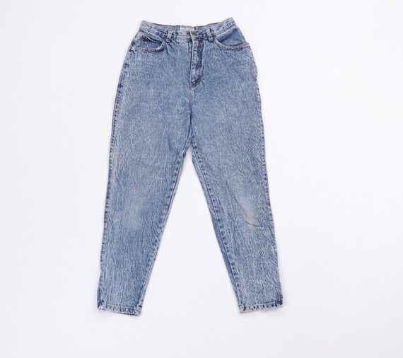90s Stefano High Rise Distressed Tapered Leg Acid