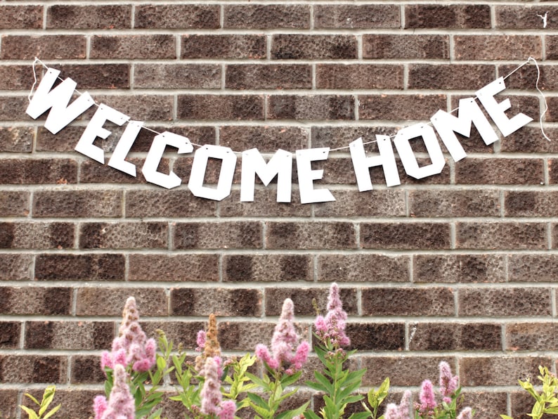 Welcome Home Banner DIY Paper Template | Etsy