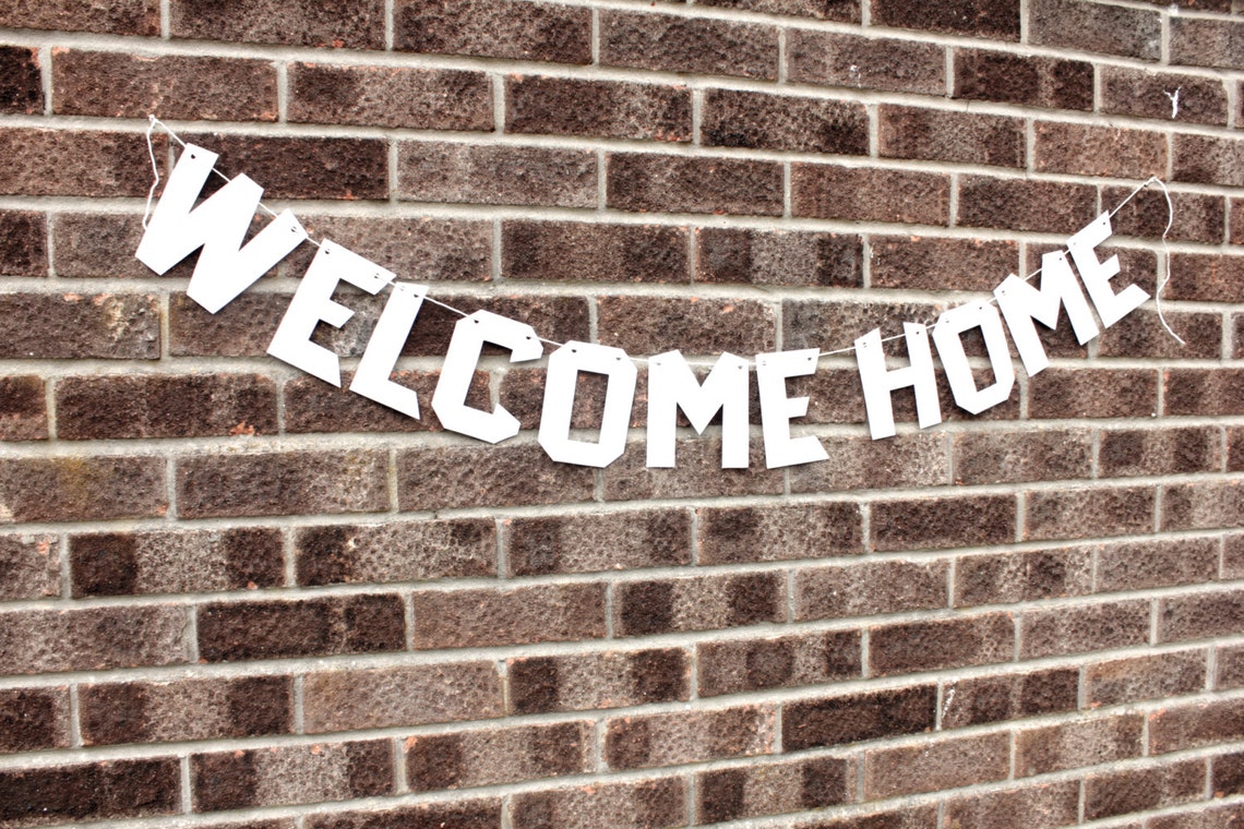 Welcome Home Banner DIY Paper Template | Etsy