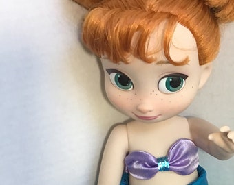 Aletas y parte superior de Mermaid Tale para muñecas de 15 pulgadas como la animadora de Disney.