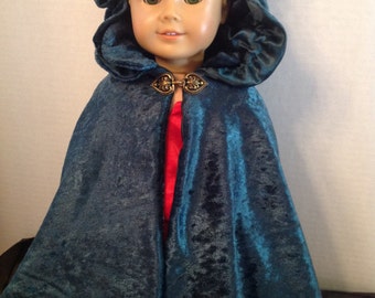 18 inch doll clothes-Irish Kinsale cloak- customize colors and linings