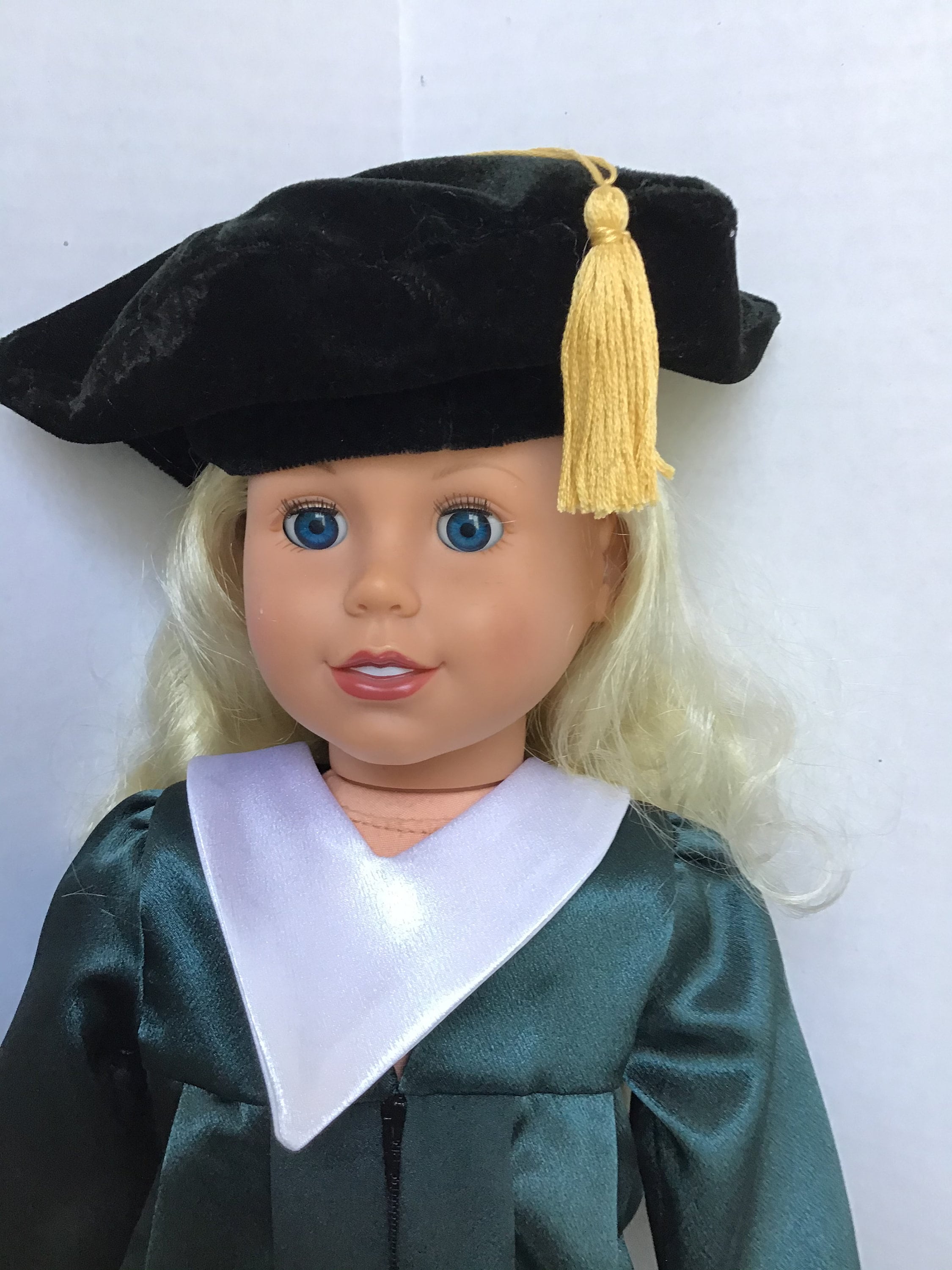 Black velvet Doctoral cap for 18 inch dolls