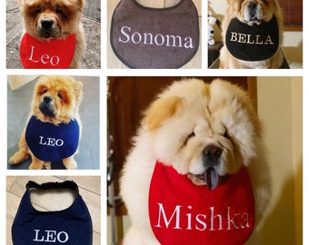 Slobber, Drool .Bibs for ChowChows Personalised With Your Pets Name