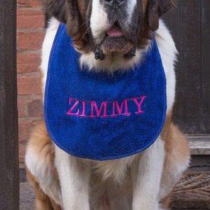 Slobber, Drool .Bibs Personalised With Your Pets Name Great For Newfoundlands.St Bernard's,Bull Mastiffs AllLarge Slobbering Dogs image 2