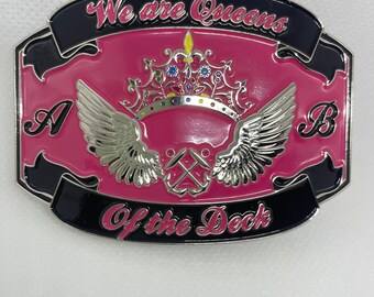 4 x 2 34 Contact Me For Shipping Taye EUC For Age Oval Rhinestones /& Metal Belt Buckle