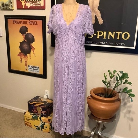 Lola P. Vintage Lace Dress Lavender lace Dress