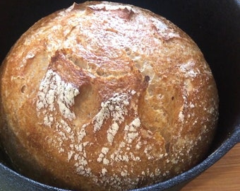 Receta de pan de masa madre con masa madre inicial Descarga instantánea en PDF.