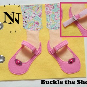 Quiet Book Page PATTERN, Busy Book Page for Girls Instant Download, Toddler or Preschooler Activity Book Page PDF, Little Girls Gift, Shoes