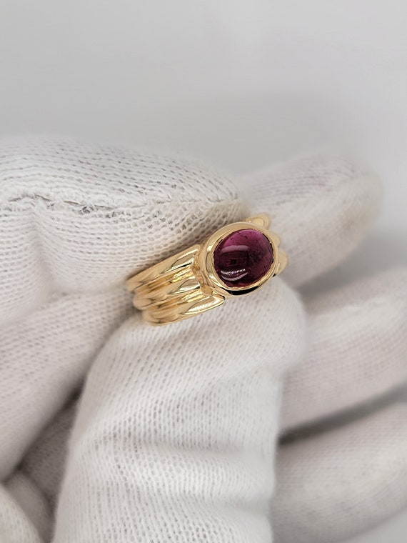 Pink Tourmaline Cabachon Ring - image 3