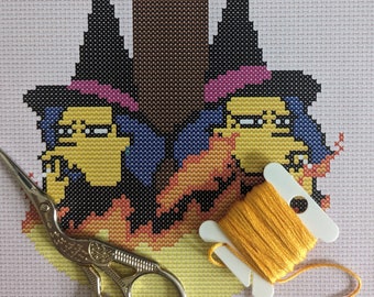 Witchy Patty und Selma Simpsons Halloween Kreuzstich MUSTER PDF