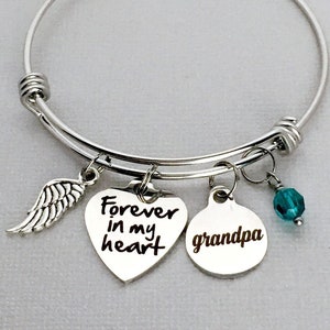 GRANDPA Memorial Bracelet, Loss of Grandfather Sympathy Gift, Memorial Jewelry