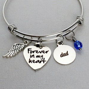DAD Memorial Bracelet, Loss of Father Sympathy Gift, Memorial Jewelry