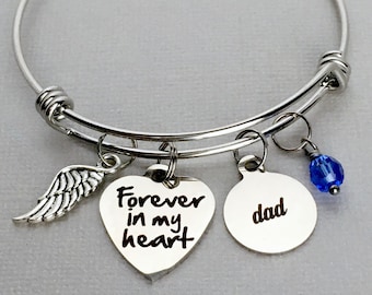 Dad Memorial Bracelet / Sympathy Gift In Memory of Father / Memorial Jewelry