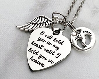 I will hold you in my heart until i hold you in heaven necklace deals