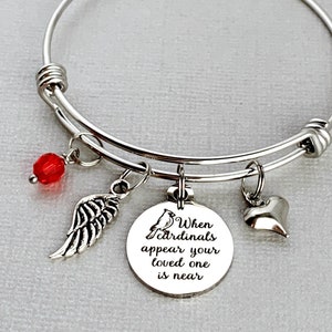 Cardinal Memorial Bracelet, When Cardinals Appear Your Loved One Is Near, Cardinal Jewelry
