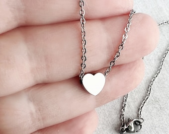 Jewel Tie Stainless Steel Heart Pendant 18in Necklace 2mm Jewel Tie Stainless Steel Heart Pendant 18in Necklace 2mm