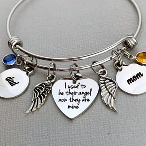 MOM and DAD Memorial Bracelet, Loss of Parents Sympathy Gift, Memorial Jewelry