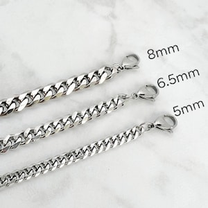 Stainless Steel Curb Chain Necklace: Hypoallergenic Waterproof Layering
