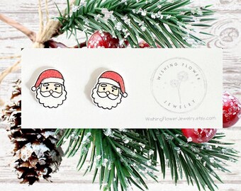 Santa Stud Earrings: Hypoallergenic Christmas Earrings