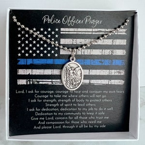 St Michael Necklace, Police Officer Gift, St Michael Archangel, Police Academy Graduation Gift, Police Week 2025