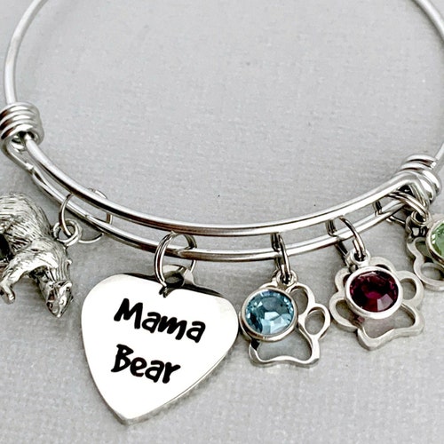 Mama Bear Cuff Bracelet personalize customize children 
