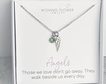 Dainty Angel Wing Necklace / Sympathy Gift for Her / Those We Love Don't Go Away / Hypoallergenic Stainless Steel Memorial Necklace