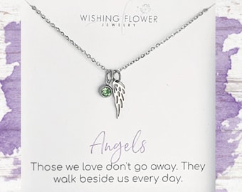 Dainty Angel Wing Necklace: Hypoallergenic Jewelry, Memorial Gift