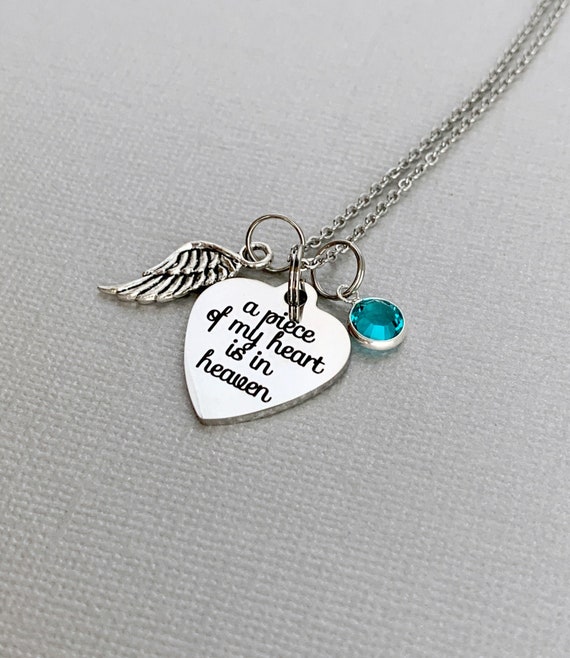 Memorial JewelryMemorial NecklaceA Piece of my Heart is in HeavenMissing Loved Ones JewelryNecklaceRemembrance Jewelry