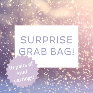 Surprise Stud Earring Grab Bag: 10 Pairs of Stud Earrings, Party Favor Gift