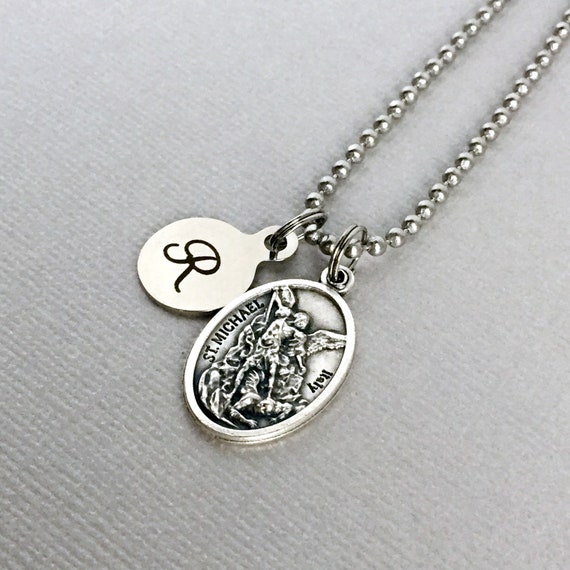 Personalized St Michael Necklace Police Officer Gift Saint Protect Our Academy Graduation - Personalized St Michael Pendant Personalized St Michael Necklace Police Officer Gift Saint Protect Our Academy Graduation - Personalized St Michael Pendant